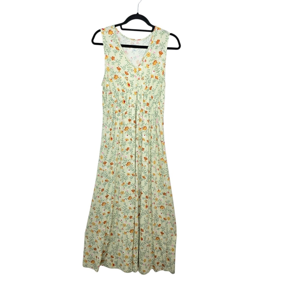 Market & Spruce Light Green Colorful Floral Spring Sleeveless Maxi Dress Size M